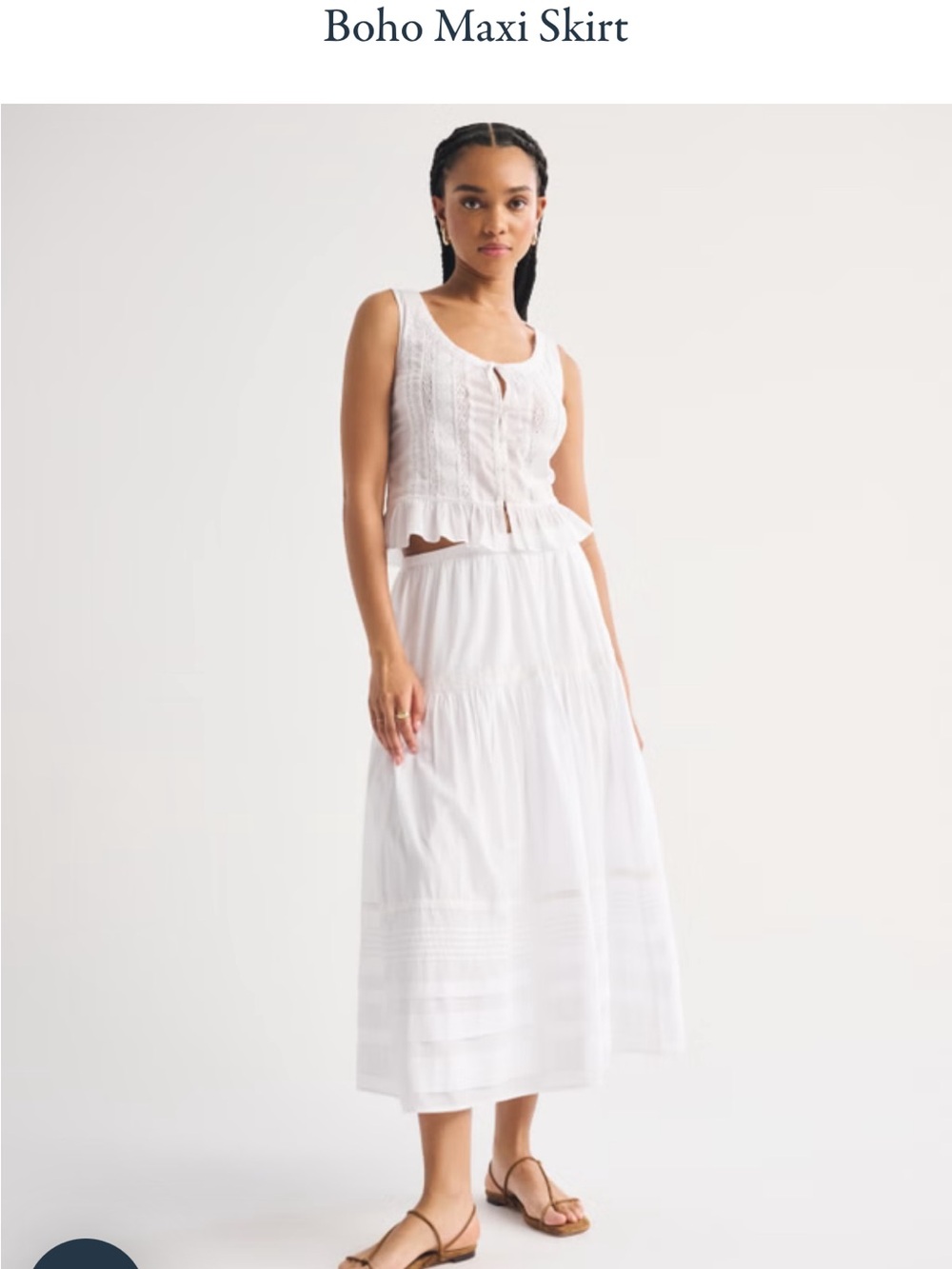 Abercrombie & Fitch White Boho Tiered Maxi Skirt - Picture 2 of 4
